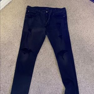 American eagle ripped black jeans 38x32